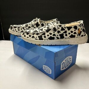 Hey Dude Black and White Patterned Shoes